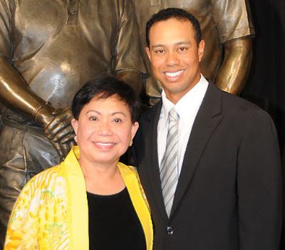 Kultida Woods and her son Tiger Woods